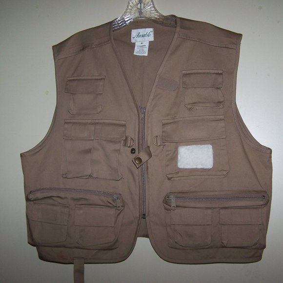 " AUSABLE " 100% COTTON TAN FISHING VEST #3613 - Picture 2 of 7
